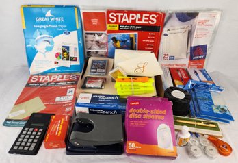 Lot Of Office Supplies / Stationary (folders, Hole Punchers, Laminating Sheets, Pens, Highlighters & More)