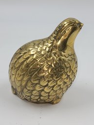 Vintage Brass Quail Partridge Bird Figurine - 5.5 Tall, 1.75lbs