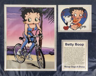 Betty Boop Biking Illustration - Measures About 14'x11' In Total