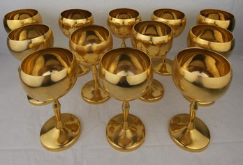 Lot Of 12 Vintage 'EP Brass Made In Italy SV' Marked Goblets - About 5 5/8' Tall