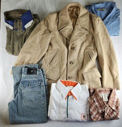 Clothing Lot - Jackets, Button-up Shirts, Jeans