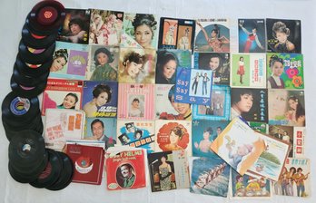 Large Lot Of 7' Vinyl LP Records - Lots Of Them Original/asian - 70 Plus