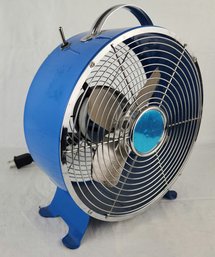 Electric Desk Fan - All Metal - Blue - 12'x10.25'