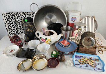 Lot Of Household / Houseware Items (Picture Frames, Mixing Bowl, Plates, Vintage Clock, Decor)