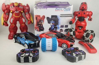 Kids Toy Lot - (remote Controlled Robots & Large Iron Man Hulkbuster Action Figure)