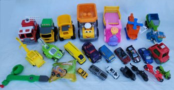 Lot Of Kids Toys (Cars, Trucks, Construction Vehicles, Dinosaurs, Motorcycles)