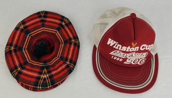 Vintage The Links Dunn & Co. Royal Stewart Hat & 1989 Daytona 500 Winston Cup Cap