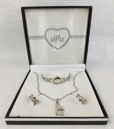Ice Castle Jewelry Set (Watch, Necklace With Pendant & Earrings)