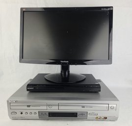 Electronics Lot (DVD Player, VCR/DVD Combo & PC Monitor (Tested & Most Work)