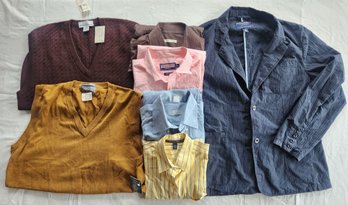 Lot Of Vests & Button Up Shirts (Zegna, Vineyard Vines, American Eagle & More)