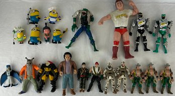 Lot Of Action Figures - Some Vintage, Power Rangers, Wrestling, Minions, G.I.Joe & More