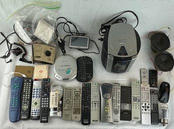 Lot Of Electronics - (tons Of Remote Controls, CD Players, GPS, Vintage Audio Parts & More)