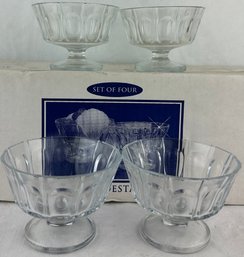 Set Of Four Crystal Pedestal Bowls - 3' Tall With 4.25' Diameter