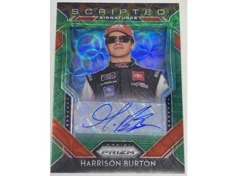 2020 Panini Prizm Racing Harrison Burton Auto Scripted Signatures Green Scope /75