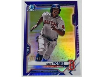 2020 Bowman Chrome Nick Yorke Purple Refractor /250