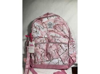 New NWT Justice Girls Pink Gold White  Backpack