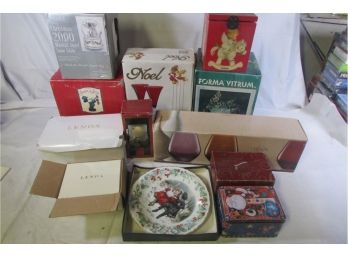 Lot Of Quality Christmas Glassware (lenox, Disney, Gorham, San Francisco Music Box)