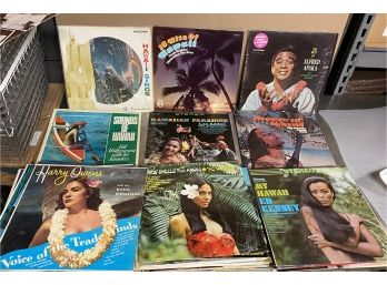 Large Lot Of Lps Vinyl Music Records Mostly Hawaiian Estate Found Collection Unsearched Random