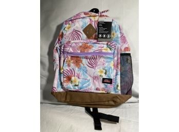 New NWT Dickies Floral Flowers Pink Blue Backpack