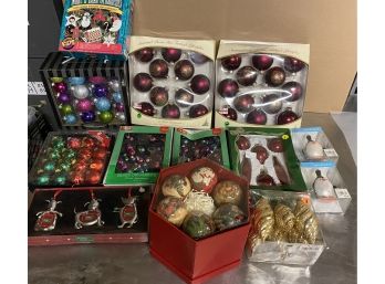 Lot Of Christmas Glass Ball Ornaments