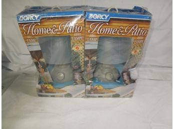 Dorcy Lot Of 2 New Sealed Home & Patio Indoor / Outdoor Lamps Lanterns Lights