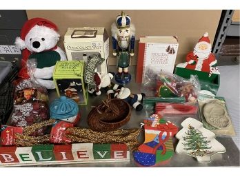 Lot Of Christmas Related Items Home Decor, Baking