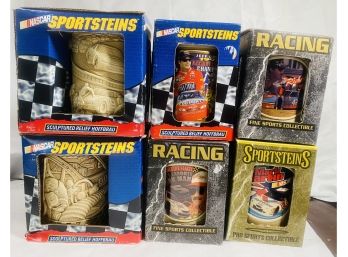 Lot Of 6 New Nascar Sports Mugs Steins Dram Tree Dale Earnhardt Jeff Gordon Richard Petty Mark Martin