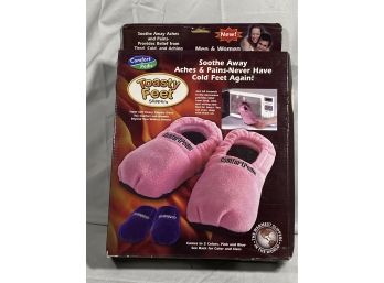 New Toasty Feet Slippers For Aches Pains Microwaveable  Pink