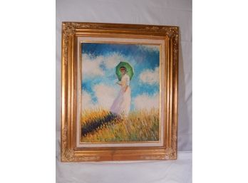 Oil Painting - Unsigned - Woman With Parasol