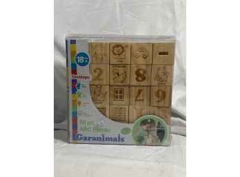 Garanimals 50 Piece ABC Natural Wood Toddler Blocks Used