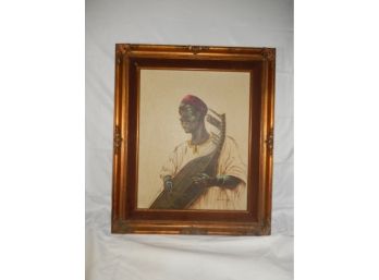 Oil Painting - African Harp Signed Don (hlore?)