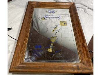 Vintage 21x15 Barton & Guestier Fine French Wines Advertising Wall Art Mirror Map