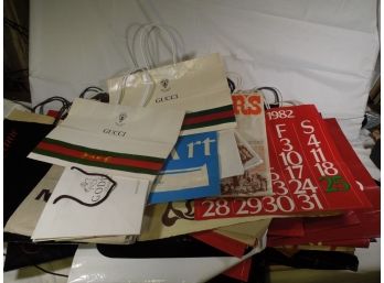 Very Large Lot Of Shopping Bags - Mostly 1980s (gucci, Saks 5th Ave, Bloomingdales, Nordstrom)