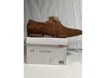 Calvin Klein Men's Irah Suede Brown Chestnut Leather Shoes Size 12 In Box