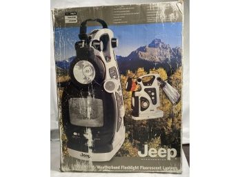 New In Box Jeep Portable TV AM/FM Weatherband Flashlight Fluorescent Lantern