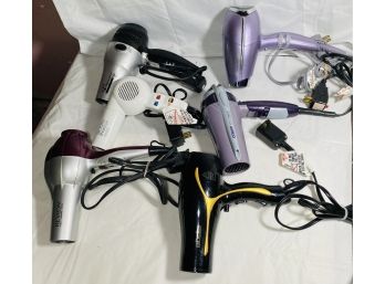 Lot Of 6 Hair Dryers Andis Conair John Frieda Revlon