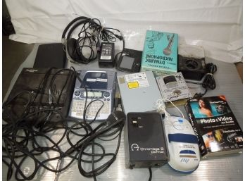 Lot Of Random Electronics (microphones, Headphones)