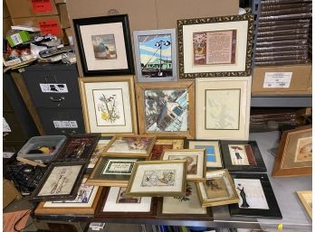 Large Lot Of Artwork, Home Decor, Frames