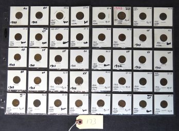 Lot Of 40 Indian Head Pennies, 1902-1903