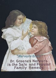 Cardboard Apothecary Advertising Sign Nervura Girls