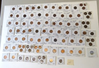 Lot Of 91 Memorial Back Lincoln Pennies In Marked Envelopes