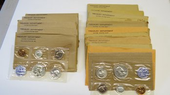 U. S. Treasury Mint Sets, Five 1955 And Ten 1956 In Original Envelopes