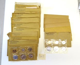 U. S. Treasury Mint Sets, Twelve 1957 And Four 1958