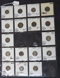 Lot Of 17 Barber Dimes