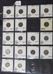 Lot Of 17 Barber Dimes