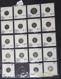 Lot Of 19 Barber Dimes