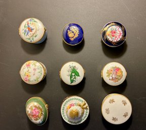 Nine Limoges Pill Boxes