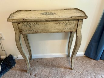 French Style One Drawer Decorated Table - 11x28x29.5