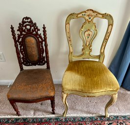 Two Vintage Decorative Side Chairs