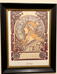 Art Nouveau Zodiac Print - 22.5x28.5 Framed